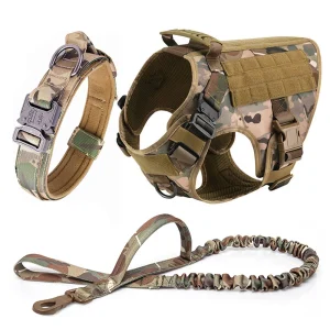 Large Dog Tactical Harness Collar Leash Set