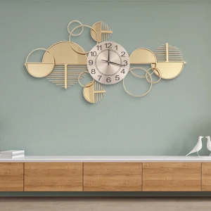 Large Golden Modern Minimalist Metal Wall Clock